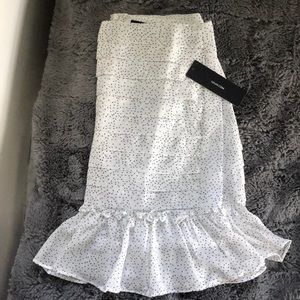 Lulus Black and White Polka Dot Pleated Mini Skirt